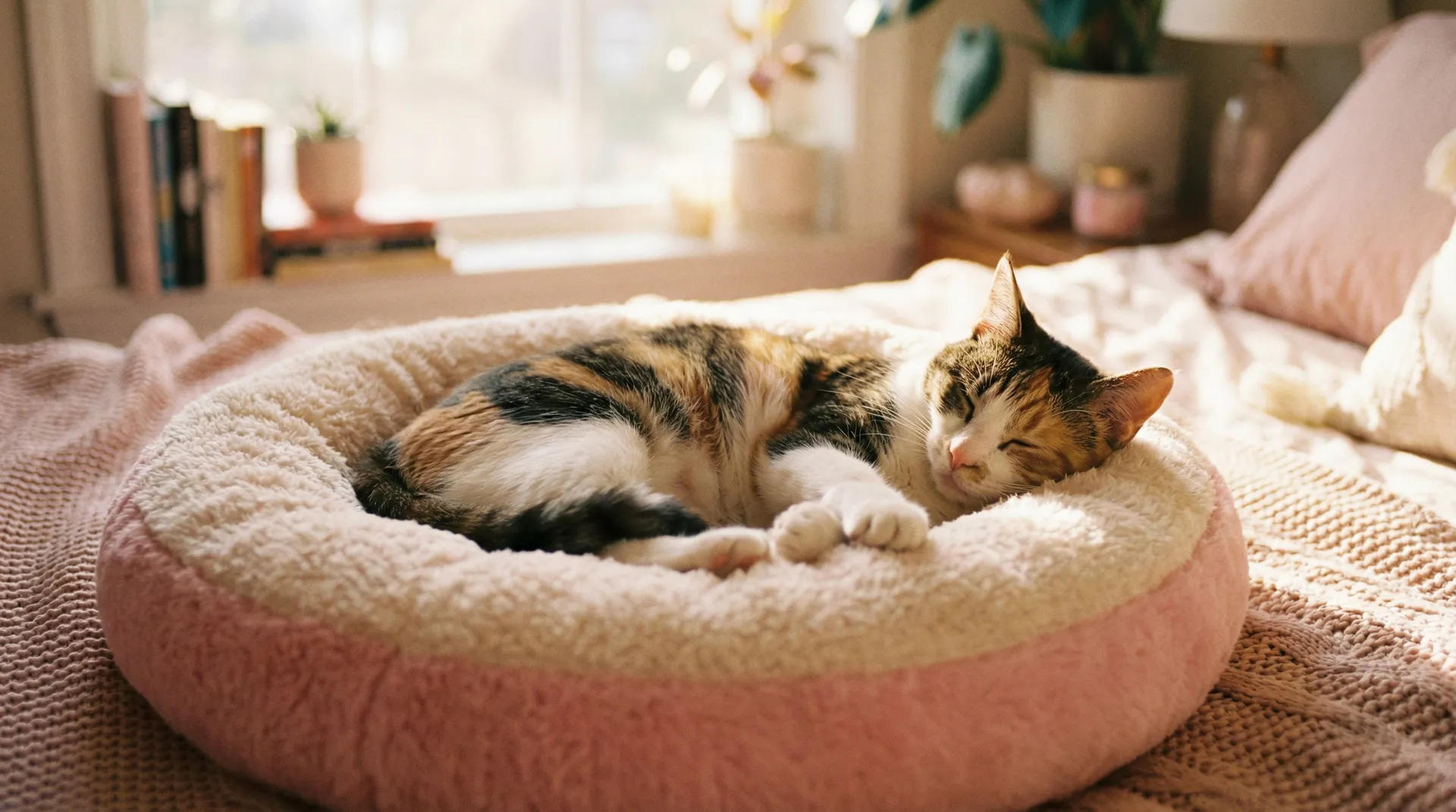三花猫安静入睡 - 小鸟飞行